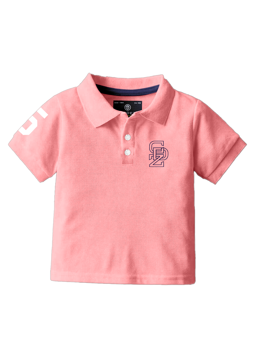 CODEZ Boys Peach Embroidered Pique Polo Collar T-Shirt