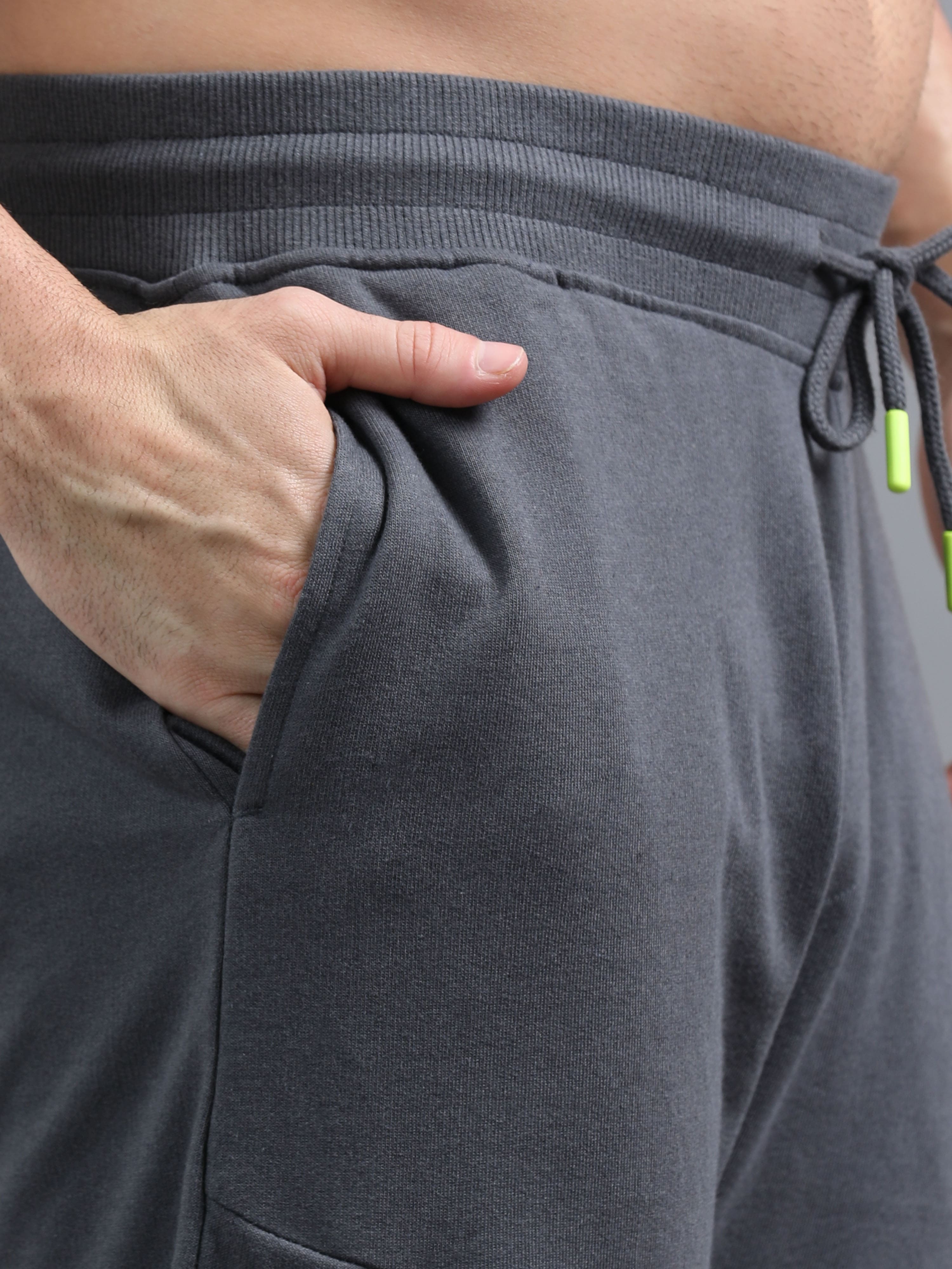 ARDEUR ZEAL IN YOU Men Steel Grey Printed Mid-Rise Joggers