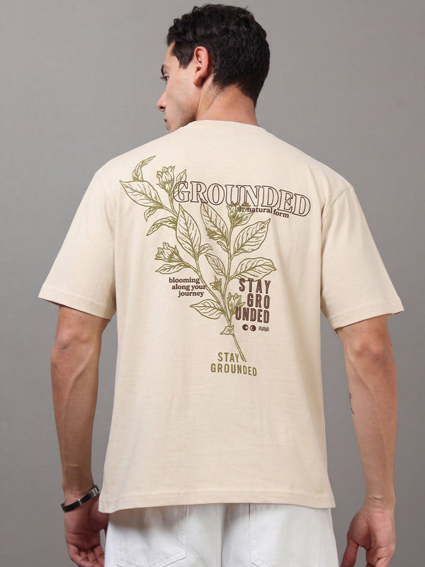 ARDEUR Men Printed Relaxed Fit Drop Shoulder T-Shirt - Off White-3