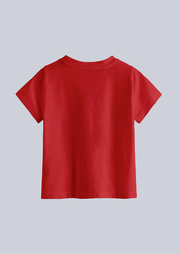 CODEZ Boys Red Round Neck Printed Tshirts