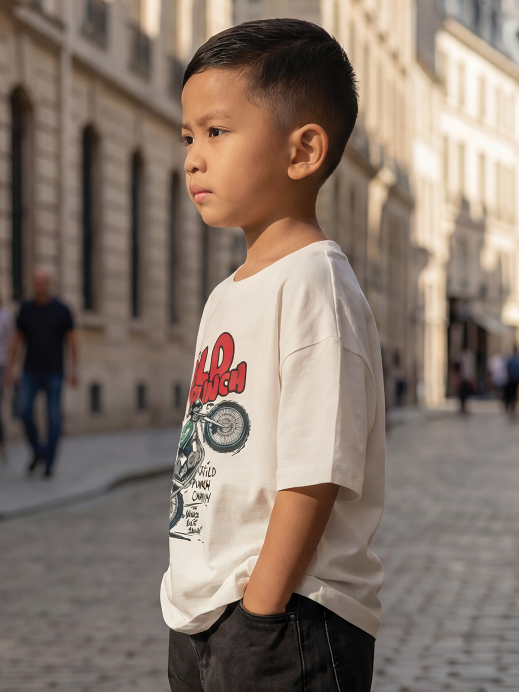 CODEZ Boys White Graphic Print Relaxed Fit Drop Shoulder T-Shirt