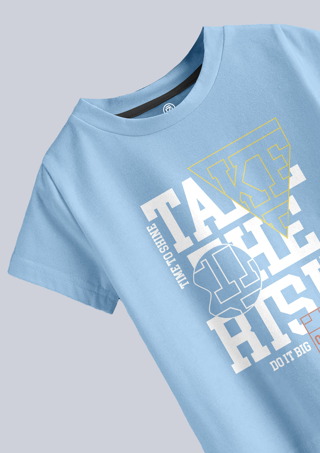 CODEZ Boys Sky Blue Round Neck Printed Tshirts