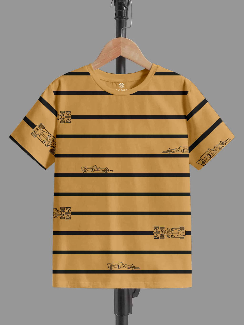 CODEZ Boys Beige-1 Round Neck Printed Tshirts