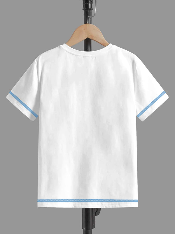 CODEZ Boys Off White Round Neck Printed Tshirts