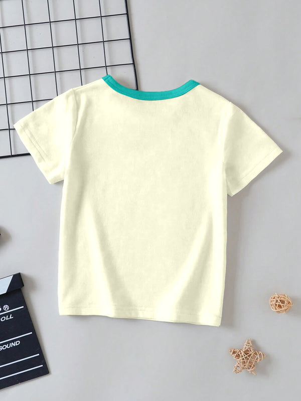CODEZ Boys Off White Round Neck Printed Tshirts