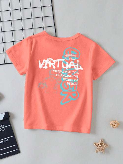 CODEZ Boys Coral Round Neck Printed Tshirts