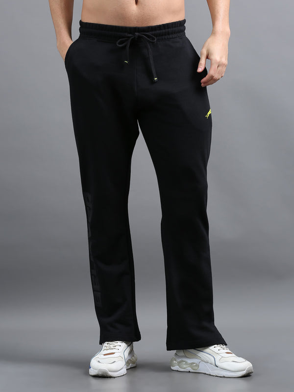 ARDEUR ZEAL IN YOU Men Black Printed Mid-Rise Track Pants