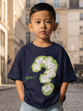 CODEZ Boys Navy Graphic Print Relaxed Fit Drop Shoulder T-Shirt