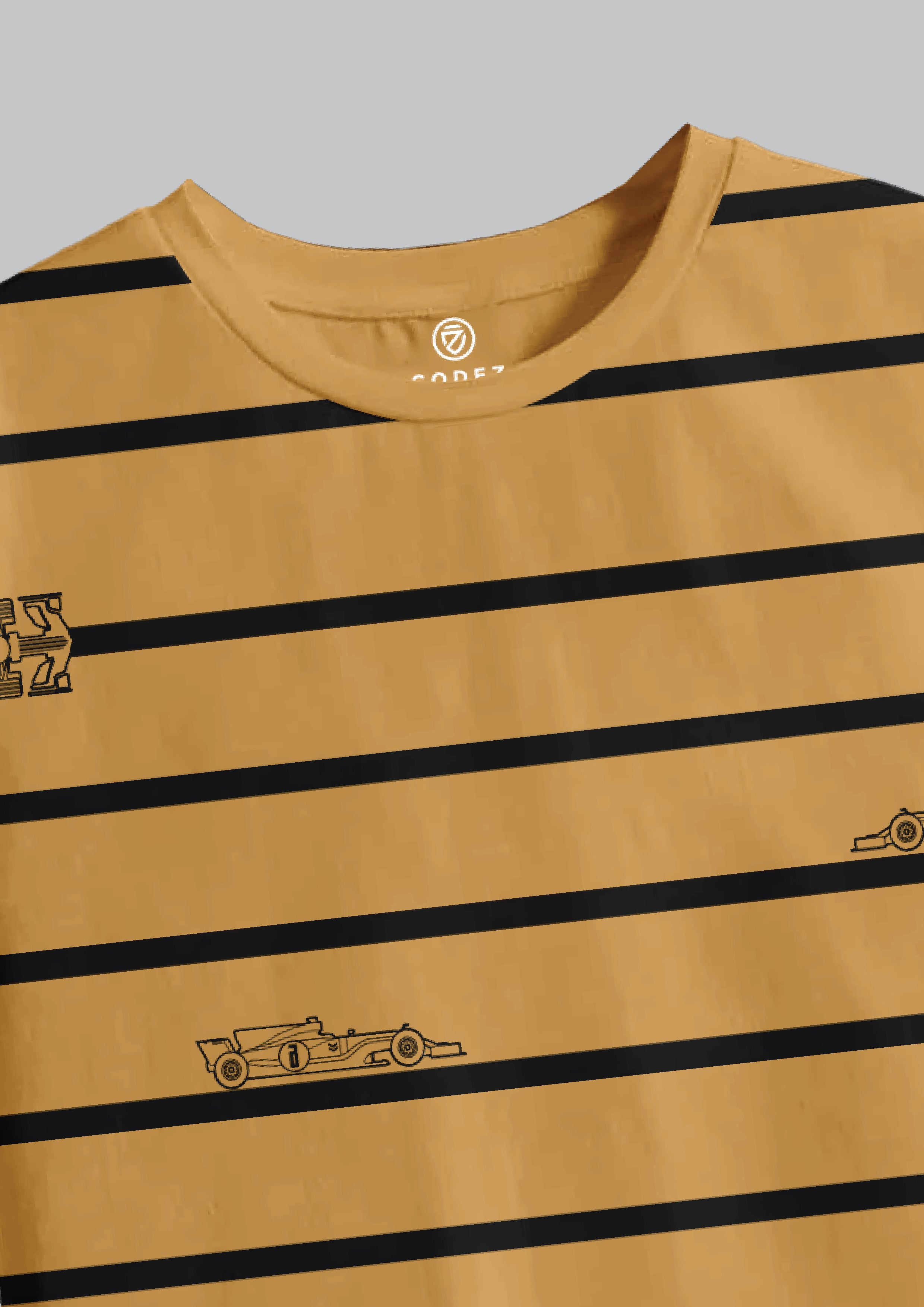 CODEZ Boys Beige-1 Round Neck Printed Tshirts
