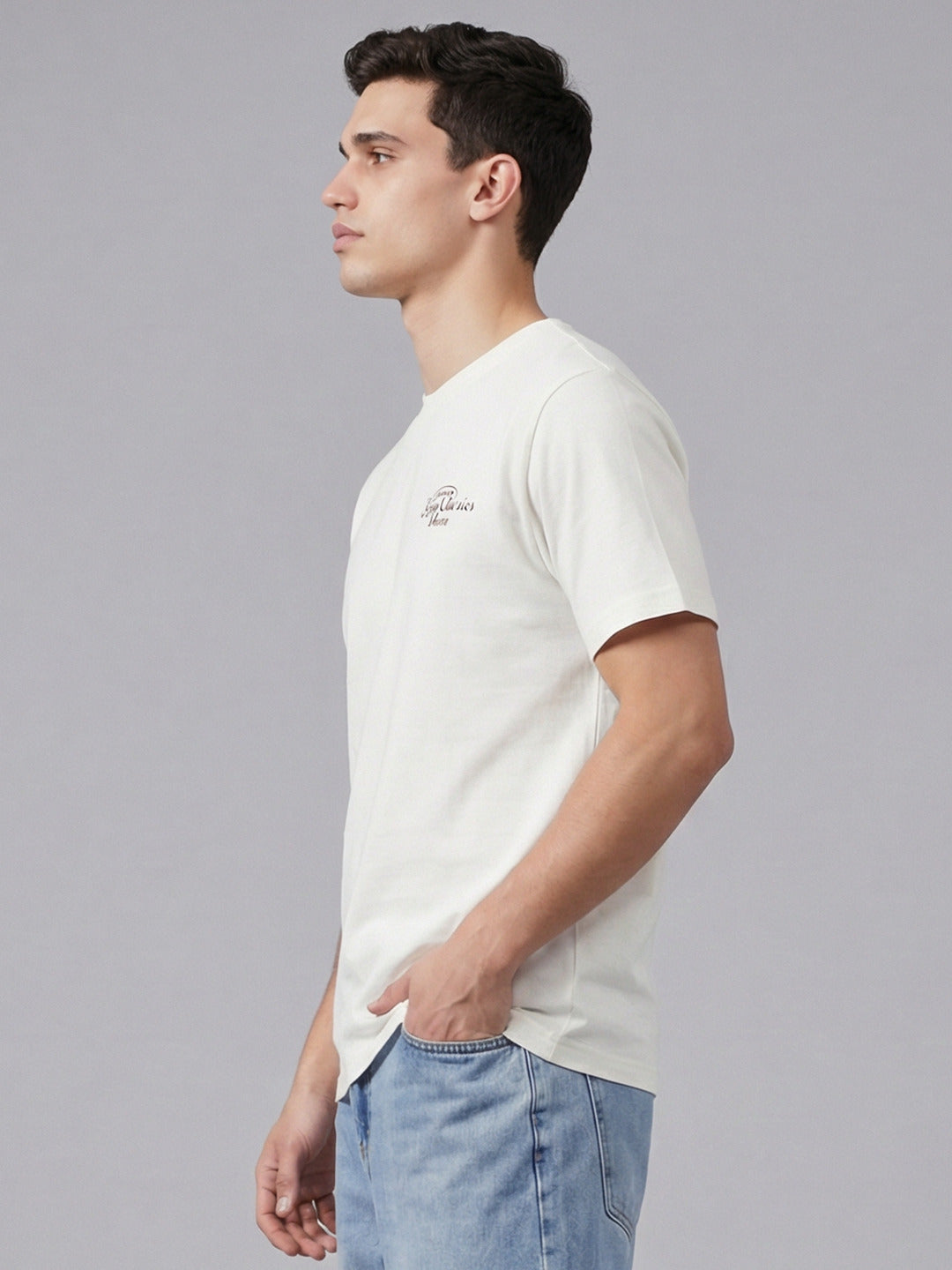 ARDEUR Men Graphic Printed Relaxed Fit Drop Shoulder T-Shirt - Off White-2