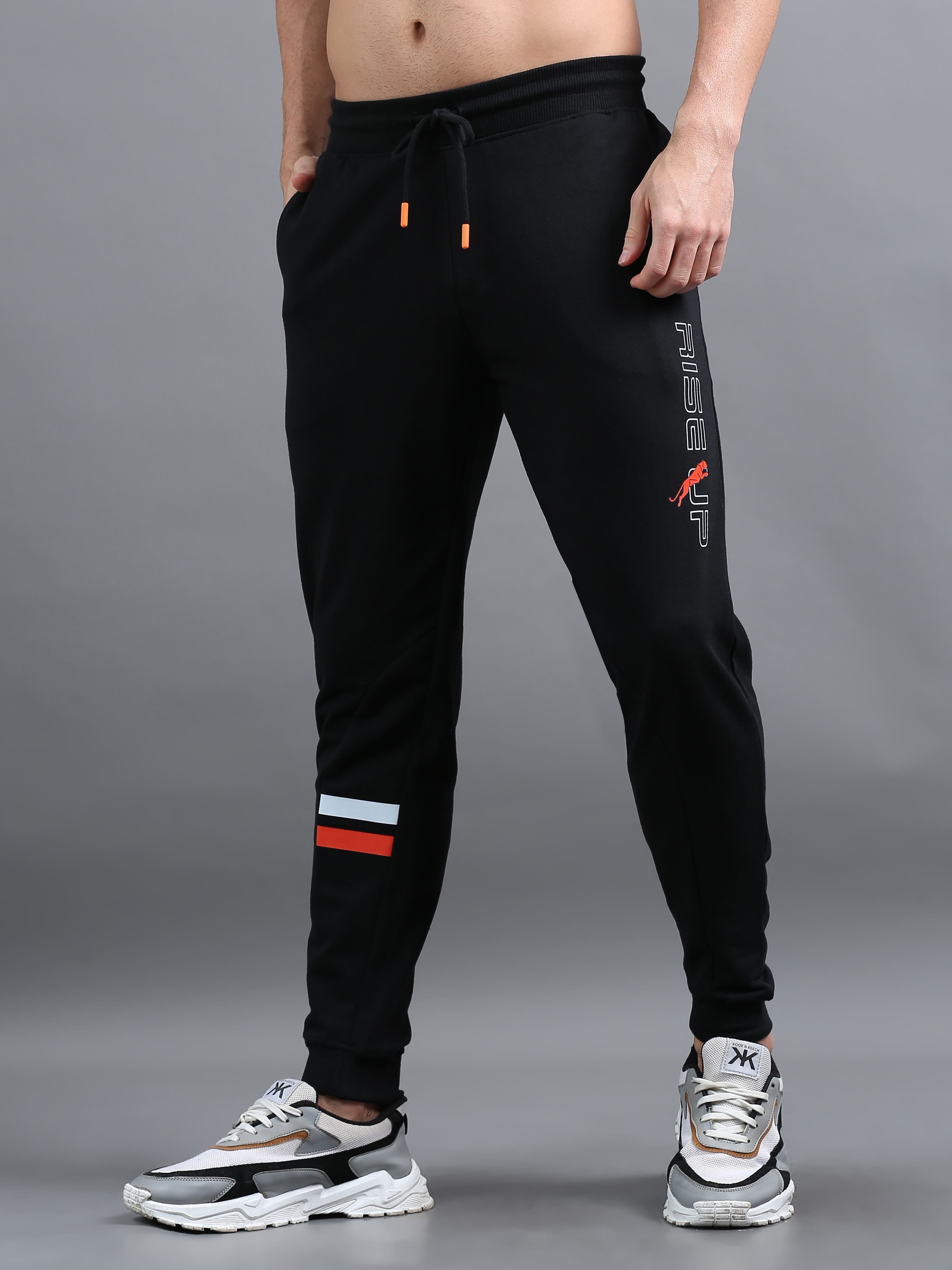 ARDEUR ZEAL IN YOU Men Black Printed Mid-Rise Joggers