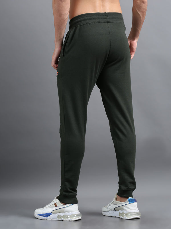 ARDEUR ZEAL IN YOU Men Olive Printed Mid-Rise Joggers