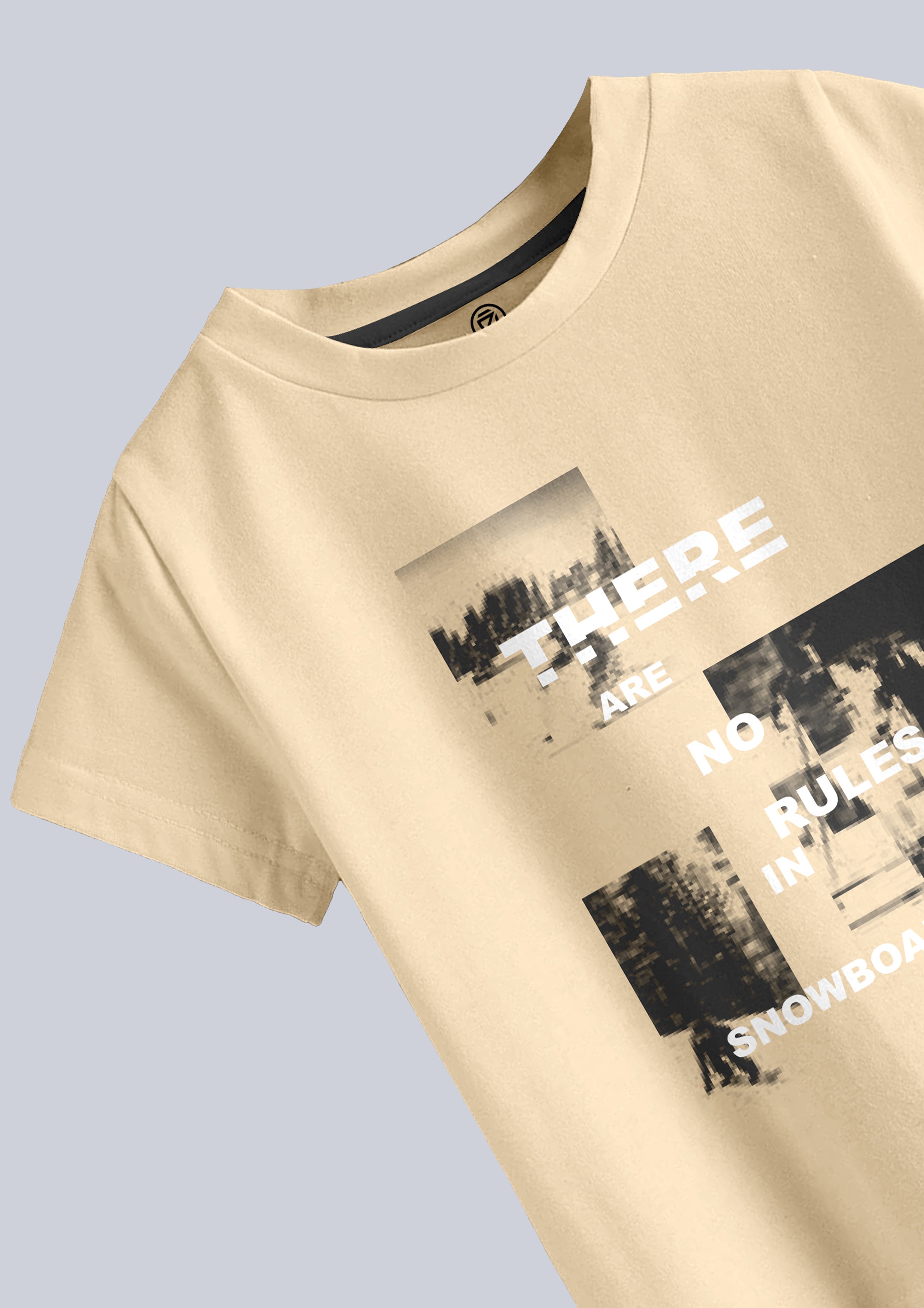 CODEZ Boys Beige Round Neck Printed Tshirts