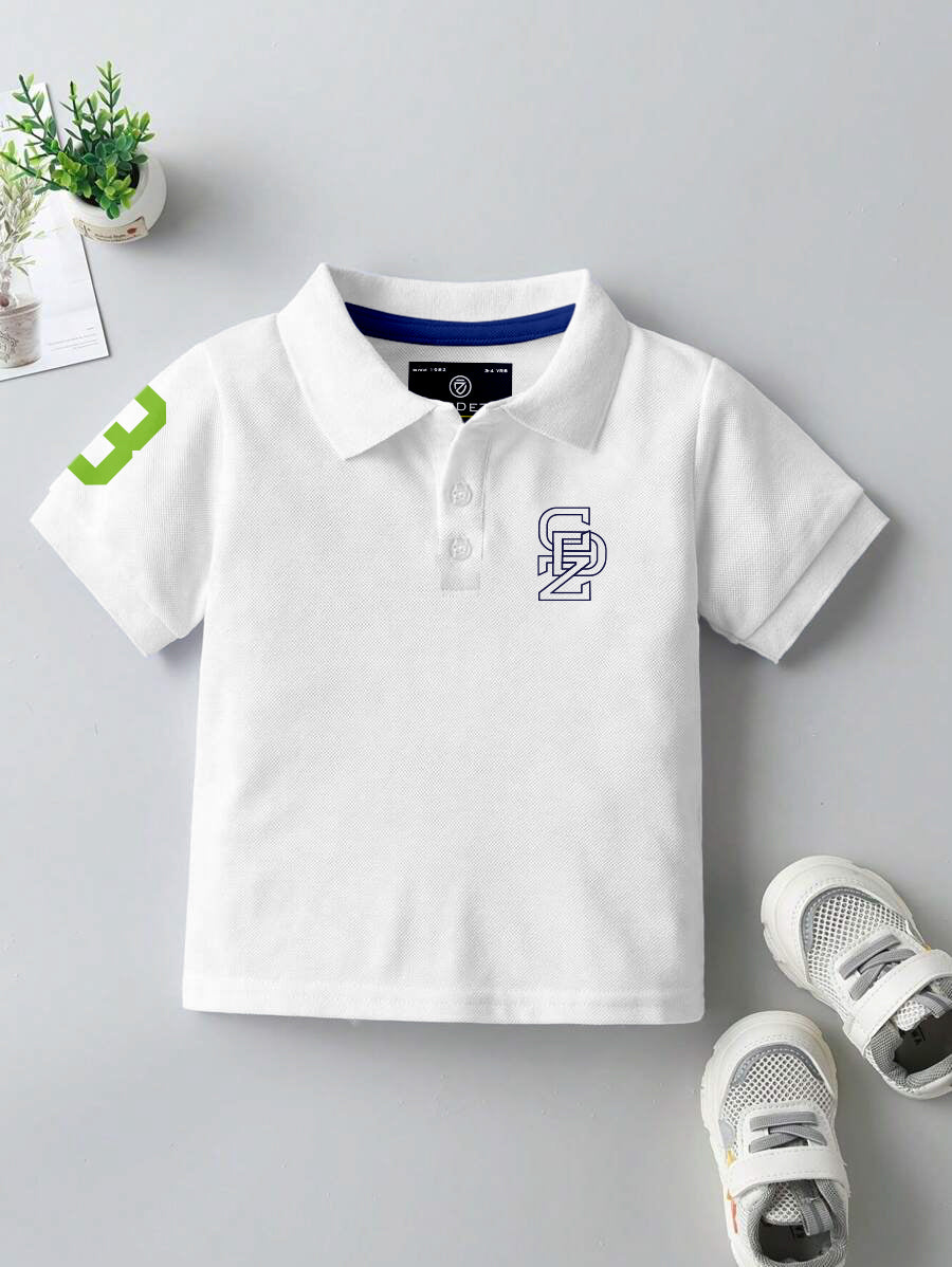 CODEZ Boys Pack Of 2 Self Design Embroidered Polo Tshirts