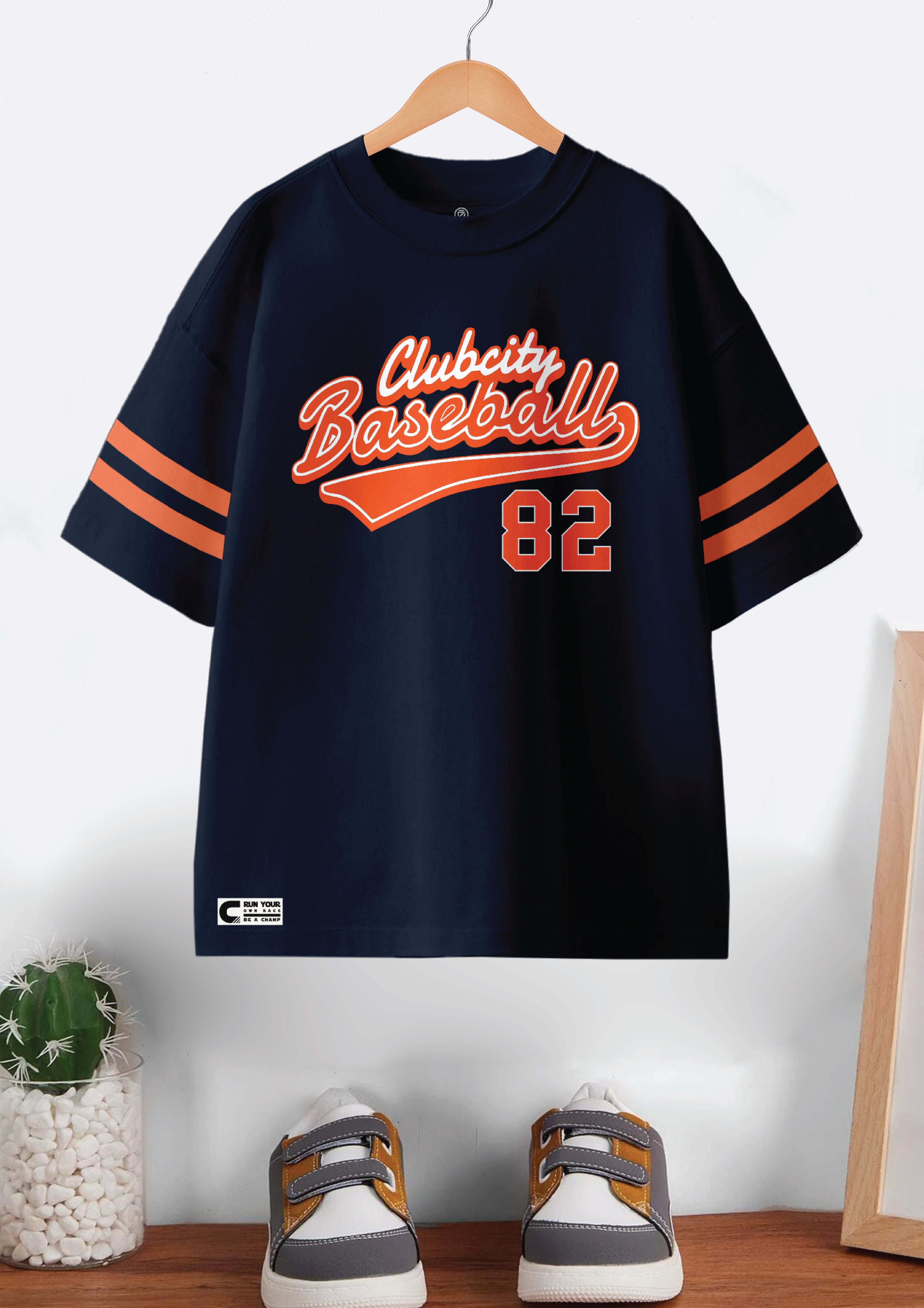 Codez Kids-Boys Fashion Navy Blue OverSized T-shirt