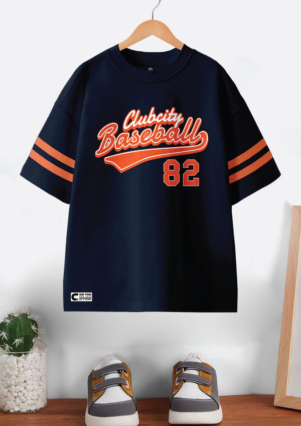 Codez Kids-Boys Fashion Navy Blue OverSized T-shirt