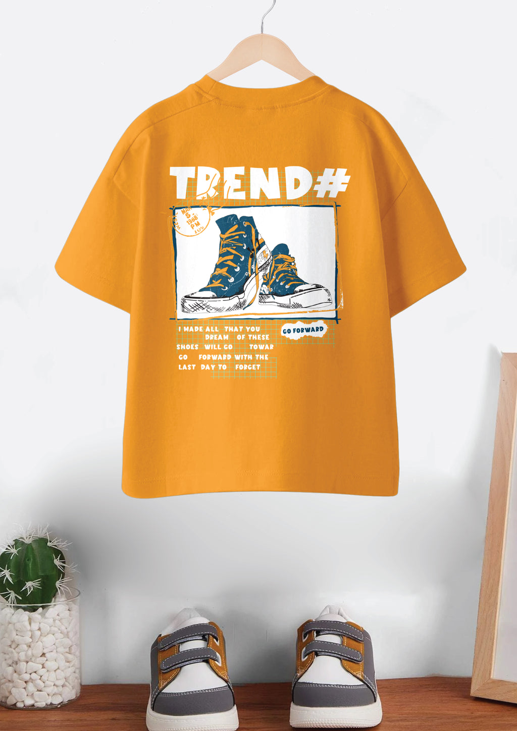 Codez Kids-Boys Fashion Beige OverSized T-shirt