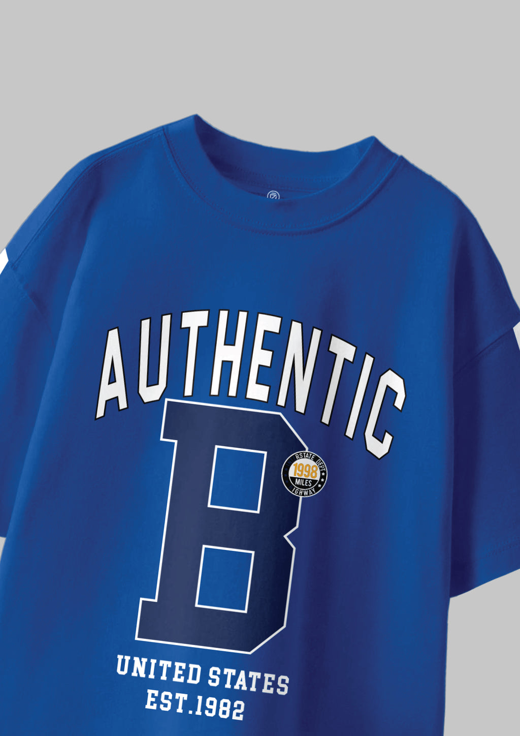 Codez Kids-Boys Fashion Royal Blue OverSized T-shirt