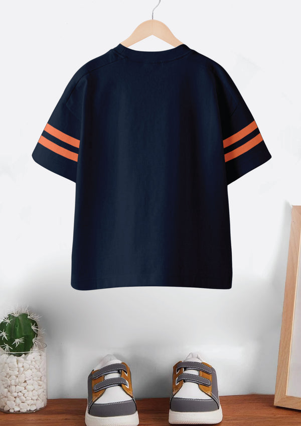 Codez Kids-Boys Fashion Navy Blue OverSized T-shirt