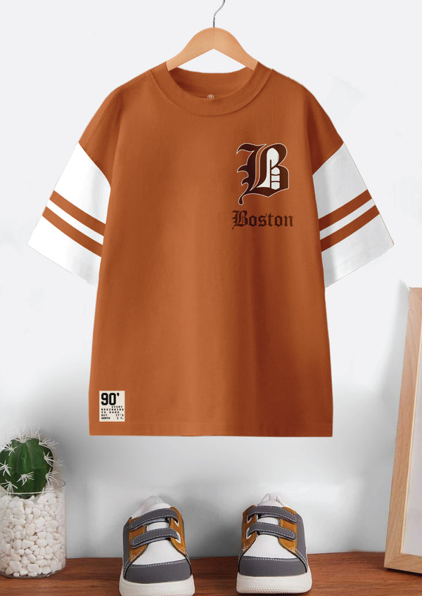 Codez Kids-Boys Fashion Rust OverSized T-shirt