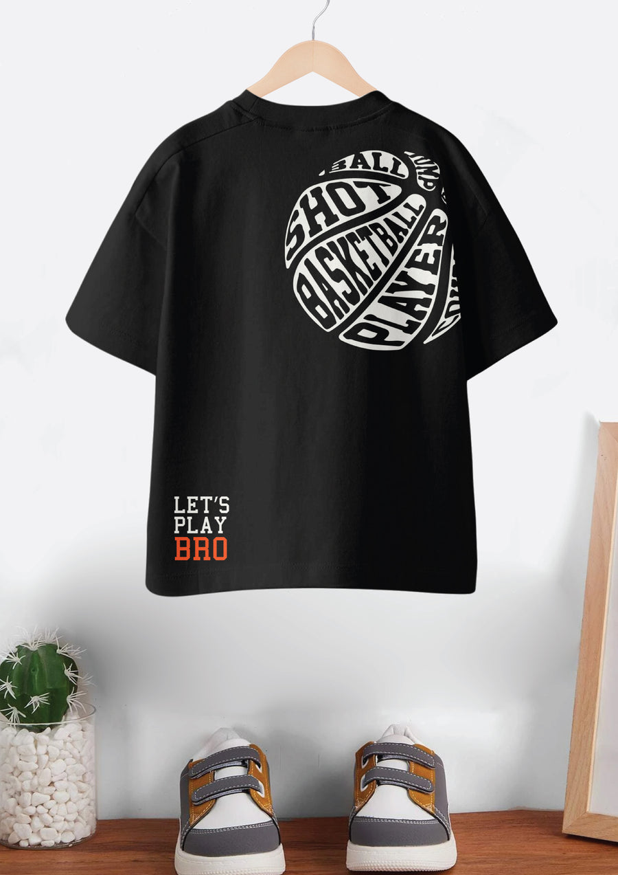 Codez Kids-Boys Fashion Black OverSized T-shirt