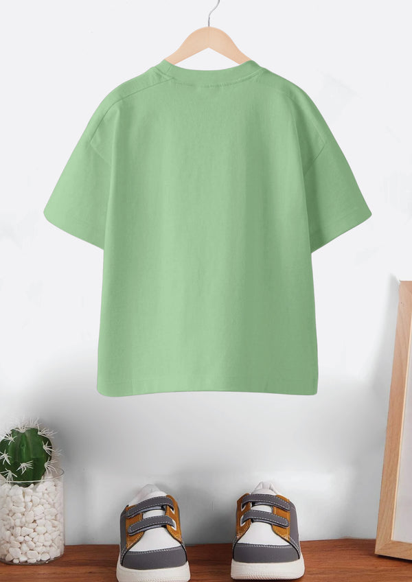 Codez Kids-Boys Fashion Light Green OverSized T-shirt