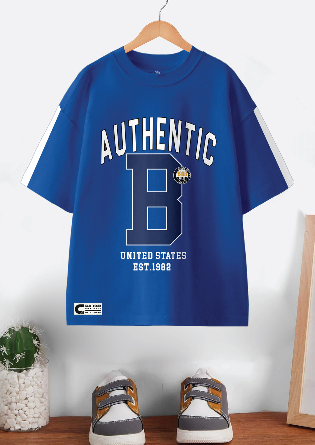 Codez Kids-Boys Fashion Royal Blue OverSized T-shirt