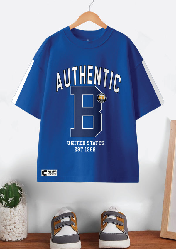 Codez Kids-Boys Fashion Royal Blue OverSized T-shirt